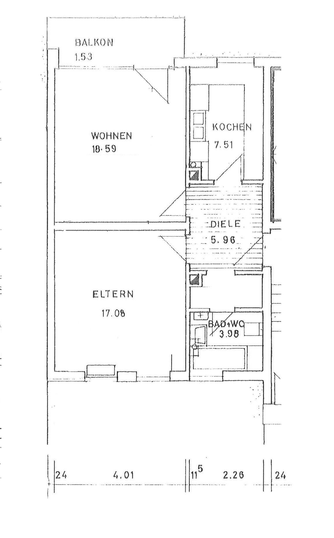 +++ Zentrale 2- Zi.-Hochparterre-Whg. mit Balkon und EBK +++