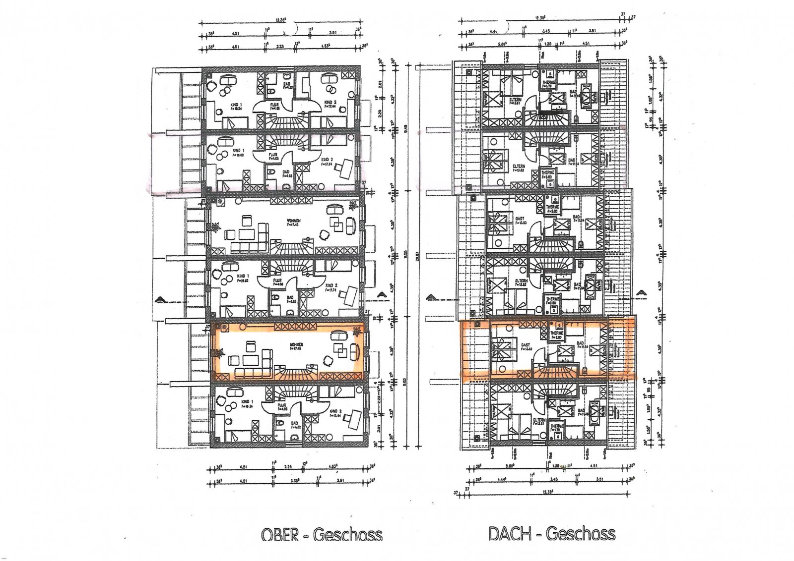 Grundrissplan OG und DG